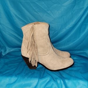 SAM EDELMAN | GENUINE SUEDE  W/FRINGE | ANKLE BOOTS | SZ 6